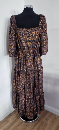 Next brown gold - brown, floral