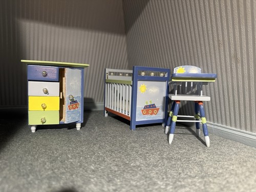 Blue baby cot dresser high - blue,