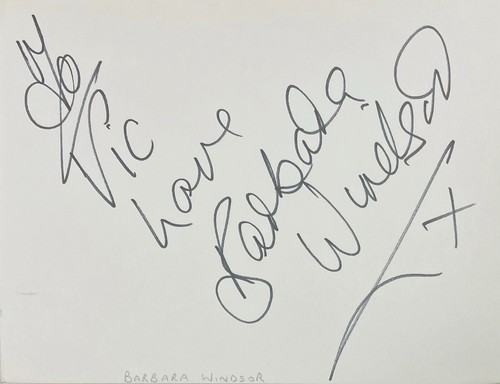 Barbara windsor autographed - barbara,