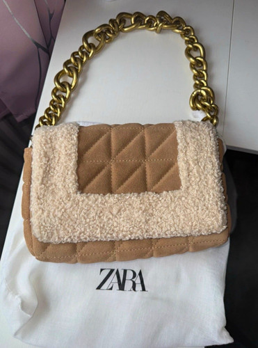 Zara beige quilted sherpa faux - beige,