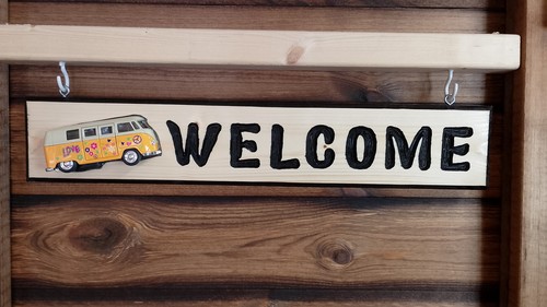 Camper van yellow flower - vw,