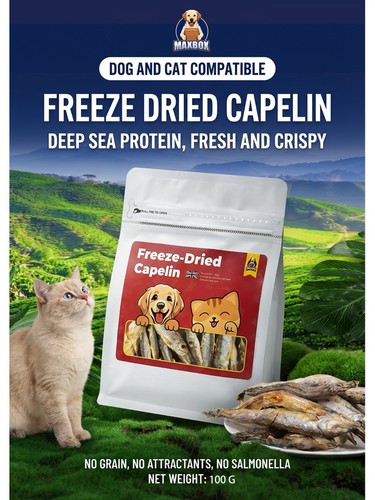 Free dried 100 - %capelin, fish