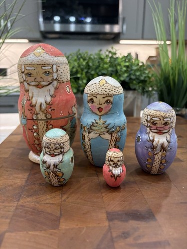 Vtg signed russian matryoshka - signed,