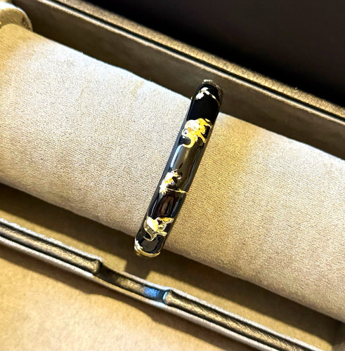 Vintage jtf black enamel - vintage, gold
