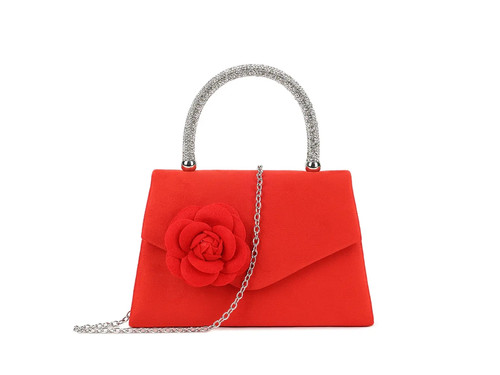 Ladies satin top handle - satin, clutch
