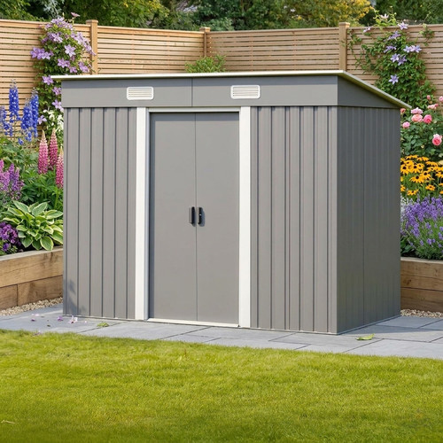 Metal garden storage shed - garden,