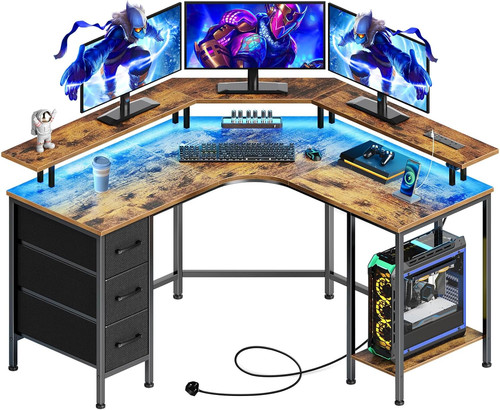 Shaped gaming desk - l-shaped, desk,