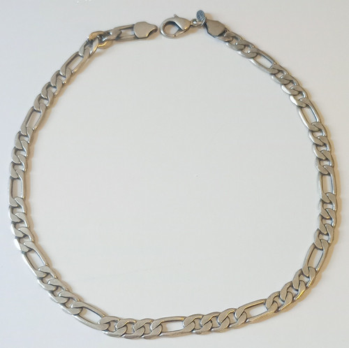 Silver tone figaro - silver, 21"