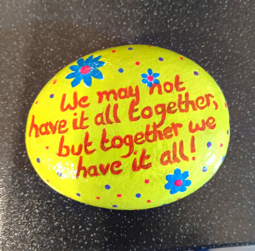 Hand painted pebble - pebble, stone