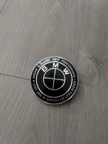 Bmw black bonnet badge 82mm - badge,