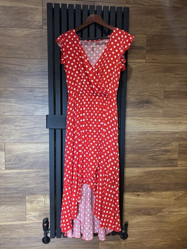 Red white polka dot summer - red,