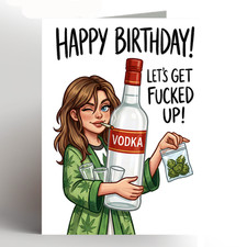 Funny birthday card female - card,