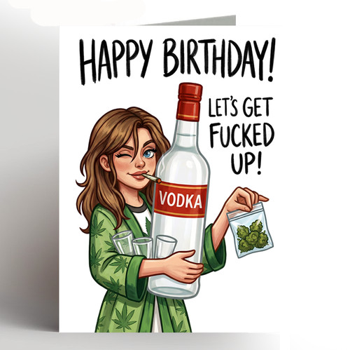 Funny birthday card - funny, female