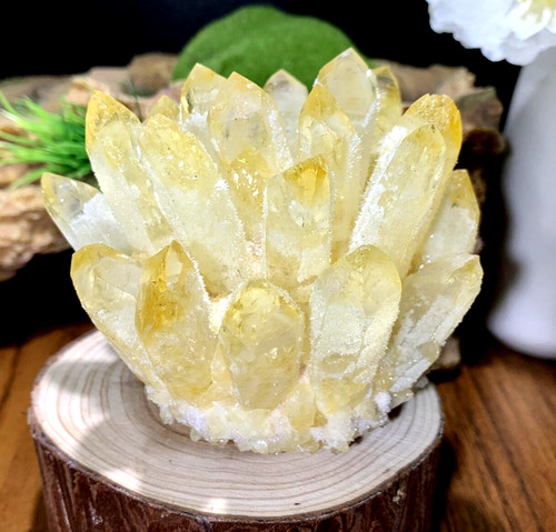 Citrine quartz cluster - citrine,