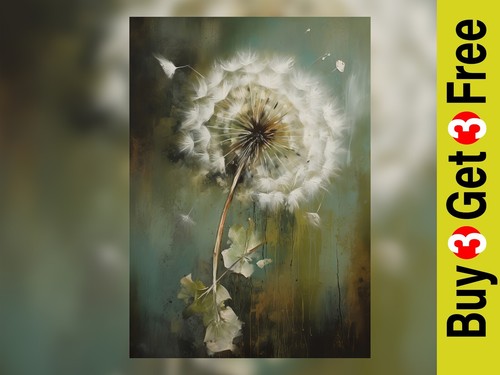 Dandelion clock oil painting - dandelion,