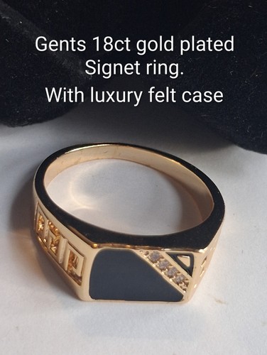 Gents 18ct gold - plated, signet