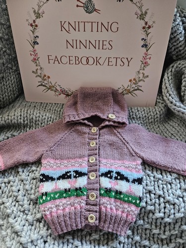 Handknit baby fairisle hooded - fairisle,