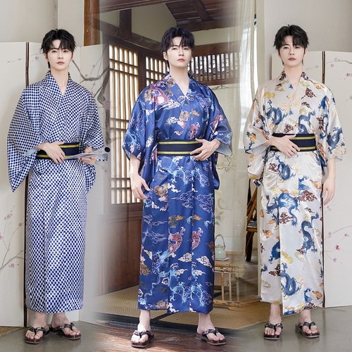 Hot mens satin japanese kimono - mens,