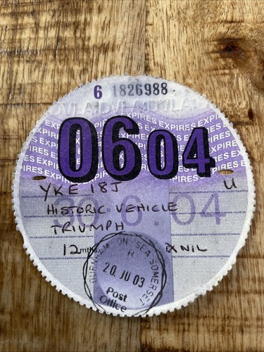 Old tax disc - tax, june