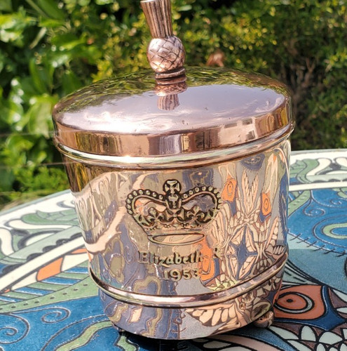 1950s copper tea caddy queen - 1950s,