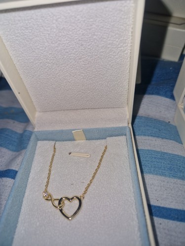 Gold over silver heart - gold,