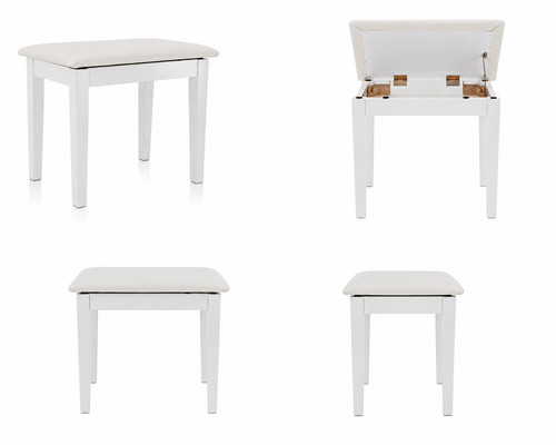 Gear4music white piano stool - white,