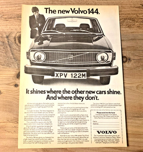 Volvo 144 1970s frameable - 1970s,