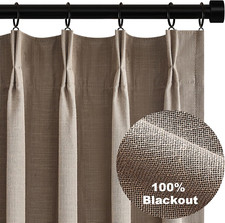 Taupe Burlap Blackout Curtains