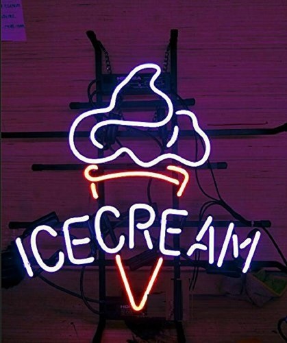 Ice cream neon sign - ice, light