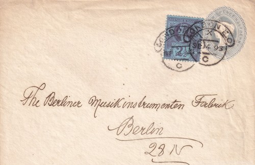 1893 d superb - qv, postal