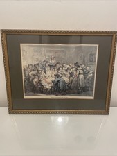 Large Framed Art Print gold frame The Hazard Room Thomas Rowlandson bar decor