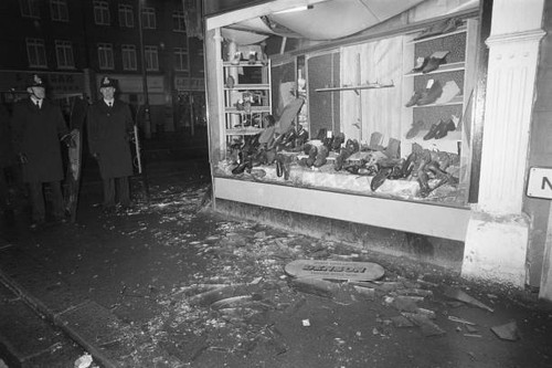 Police officers with - , riot