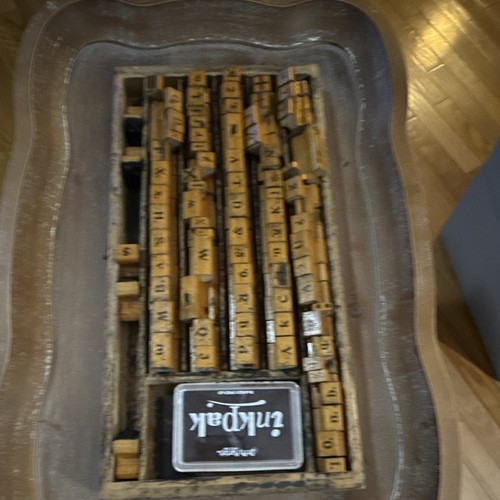 Wood letterpress type set - set, in