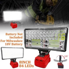 8 inch 84LED For Milwaukee 18V Battery LED Work Light Workshop Flashlight Torch#