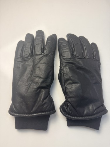 Army black leather gloves - black,