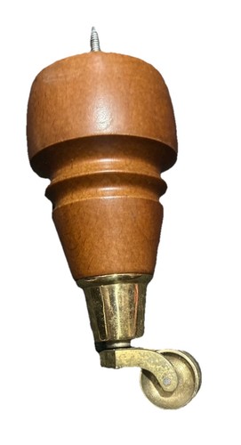 Wood furniture leg with - wood, brass