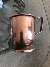 Copper small tankard with brass handle