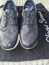 Oliver Sweeney Ultra Light Weight Bolognano Navy Leather Trainers Uk Size 9