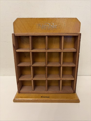 Wooden thimble display case - wooden,