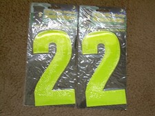 2 x High-Visibility Reflective Wheelie Bin Numbers Hi-Vis Yellow Large Stick On