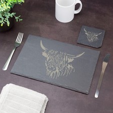 Highland cow slate placemat - highland,