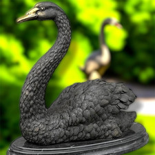 Bronze Swan Sculpture Marble