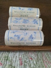 Vintage Laura Ashley Wallpaper Border X 3 Unopened as seen Floral Blue SERENADE