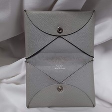 Original & Authentic Hermes Calvi Card Holder in Light Grey