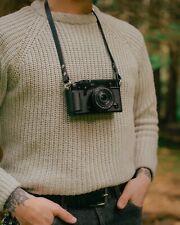 Thin Leather Camera Strap - Short Long Neck Strap Black Brown Shoulder Nikon