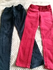 Girls Boys Cords Corduroy Trousers Bundle Elasticated Waist 5-6 Years