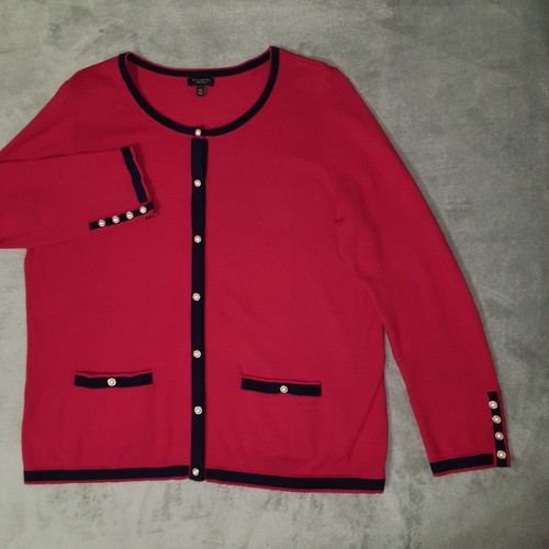 Talbots cardigan red - red, navy