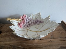 Vintage Majolica White Leaf &