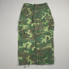 Vintage 60s Rip Stop Poplin Jungle Camo Cargo Military Pants Small 30x27 ERDL
