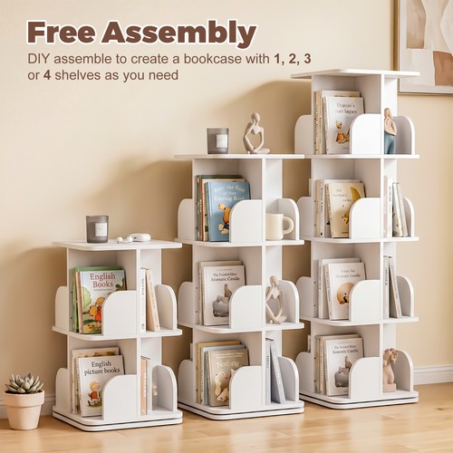 Tier rotating bookshelf - 4-tier,